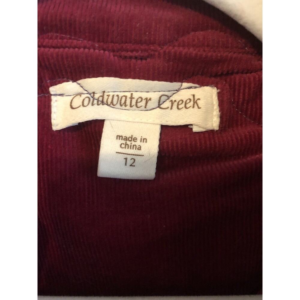 Vintage Coldwater Creek Womens Blazer 12 Maroon Boho Embroidered Button Up Artsy - Picture 2 of 14